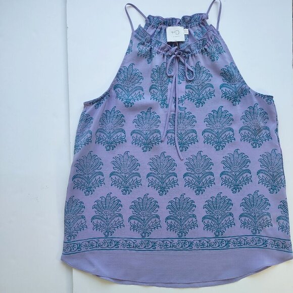 Anthropologie HD in Paris Silk Paisley Camisole Tank Top Womens Size 2 Boho Chic - Picture 7 of 10